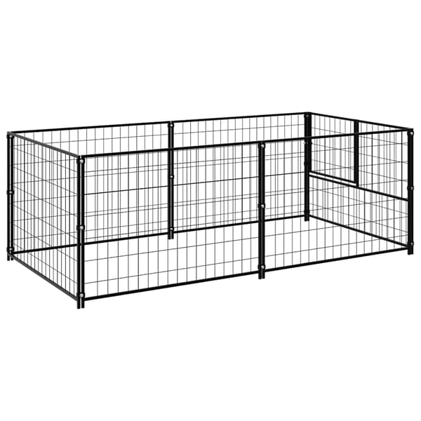 vidaXL Hundebur svart 200x100x70 cm stål