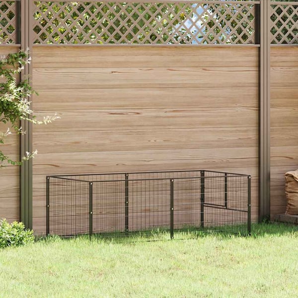 vidaXL Hundebur svart 200x100x70 cm stål