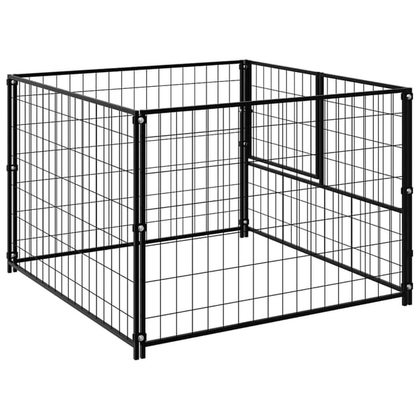 vidaXL Koiranhäkki musta 100x100x70 cm teräs