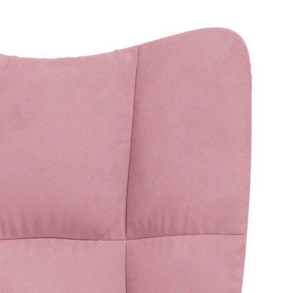 vidaXL Vilstol med fotpall rosa sammet