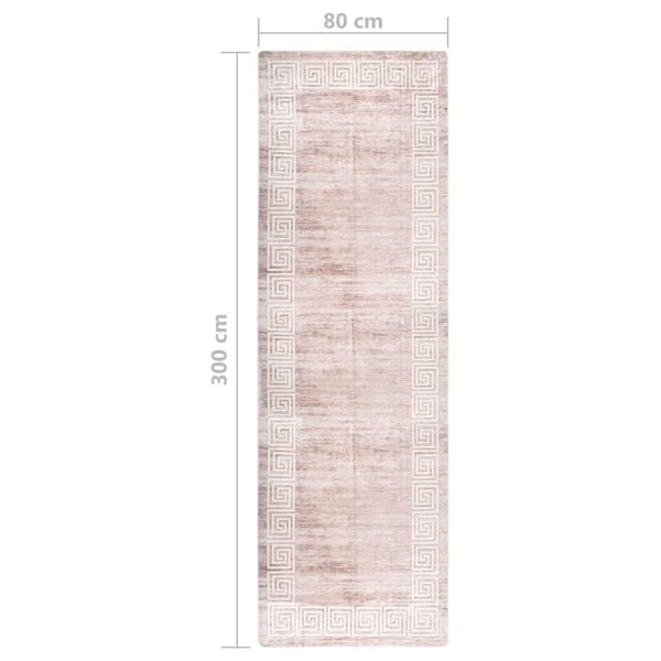 vidaXL gulvtæppe 80x300 cm skridsikkert og vaskbart beige
