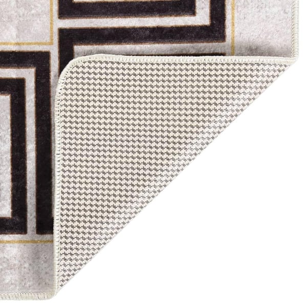 vidaXL Vaskbart teppe 190x300 cm lys beige sklisikker