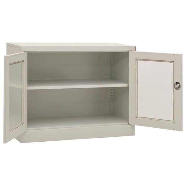vidaXL Kontorskap lysegrå 90x40x70 cm stål