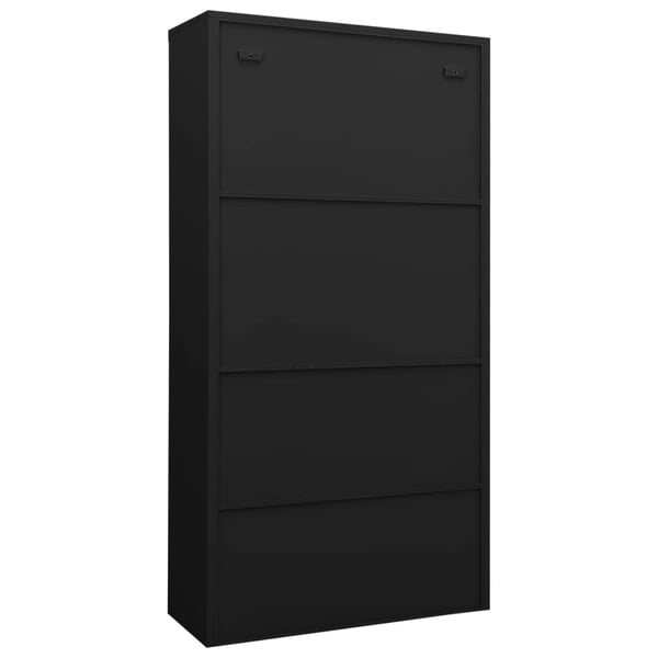 vidaXL Toimistokaappi musta 90x40x180 cm teräs