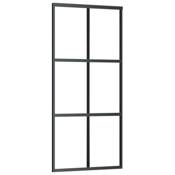 vidaXL Skyvedør ESG-glass og aluminium 90x205 cm svart