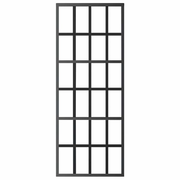 vidaXL skydedør sikkerhedsglas og aluminium 76x205 cm sort