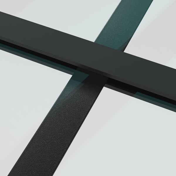 vidaXL skydedør sikkerhedsglas og aluminium 76x205 cm sort