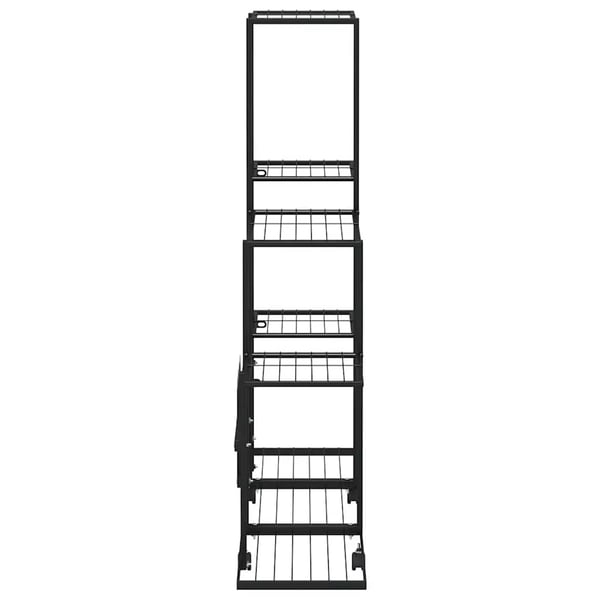 vidaXL Blomsterstativ med hjul 94,5x25x92,5 cm svart metall