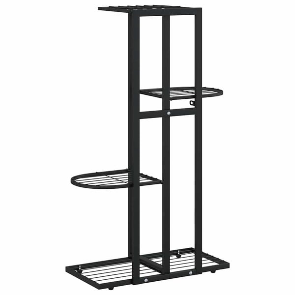 vidaXL Blomsterstativ med 4 etasjer 43x22x76 cm svart metall