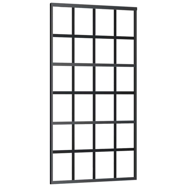 vidaXL skydedør 102x205 cm sikkerhedsglas og aluminium  sort