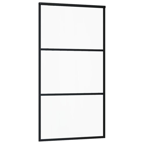 vidaXL Skyvedør ESG-glass og aluminium 102x205 cm svart