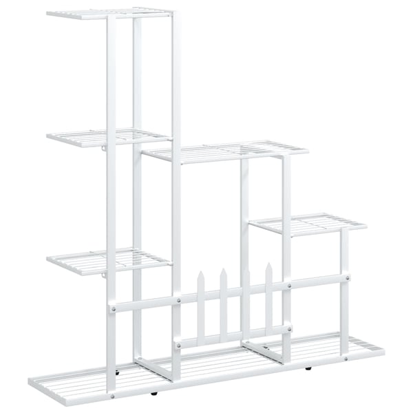 vidaXL Blomsterstativ 94,5x25x88 cm hvit metall