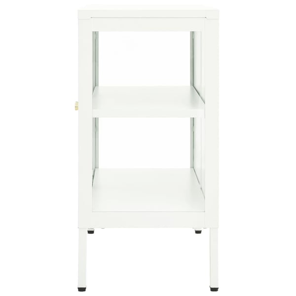 vidaXL Skjenk hvit 70x35x70 cm stål og glass
