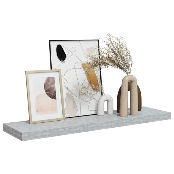 vidaXL Flytende vegghylle betonggrå 90x23,5x3,8 cm MDF