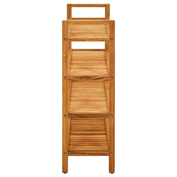 vidaXL Skostativ med 4 hyller 100x27x80 cm heltre eik