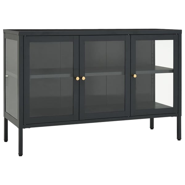 vidaXL Senkki antrasiitti 105x35x70 cm teräs ja lasi