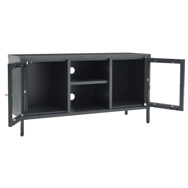 vidaXL TV-benk antrasitt 105x35x52 cm stål og glass