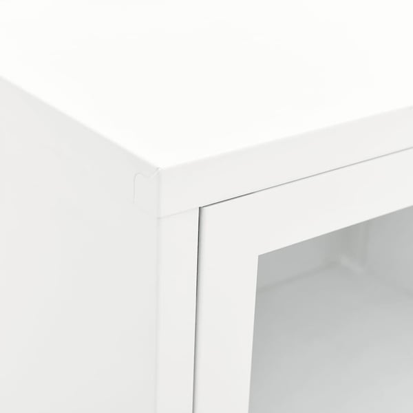 vidaXL TV-benk hvit 90x30x44 cm stål og glass