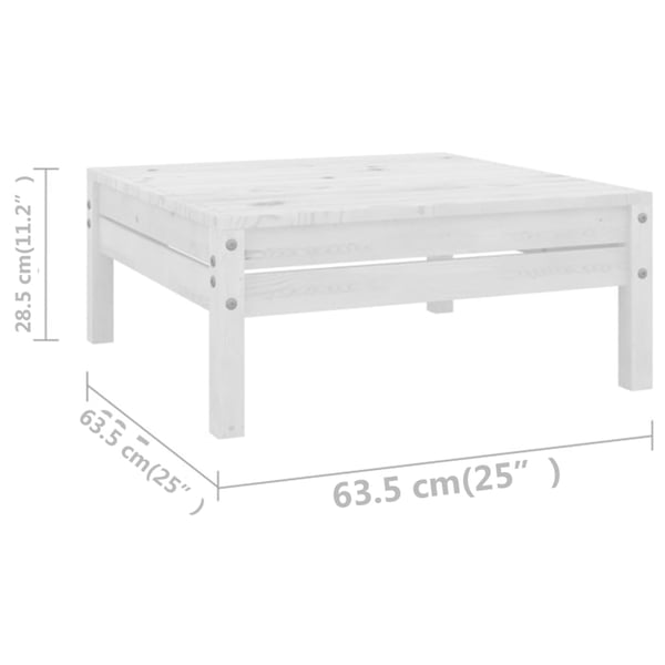 vidaXL Hagesofagruppe 7 deler hvit heltre furu
