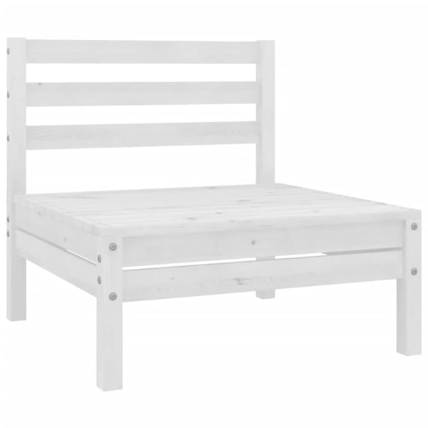 vidaXL Hagesofagruppe 7 deler hvit heltre furu