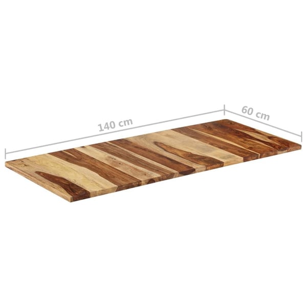 vidaXL bordplade 140x60x(2,5-2,7) cm massivt sheeshamtræ