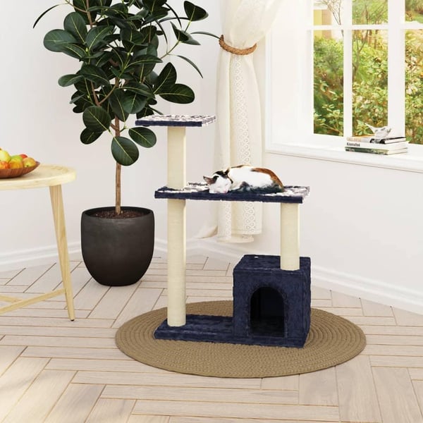 vidaXL Kattetre med klorestolper i sisal mørkegrå 70 cm