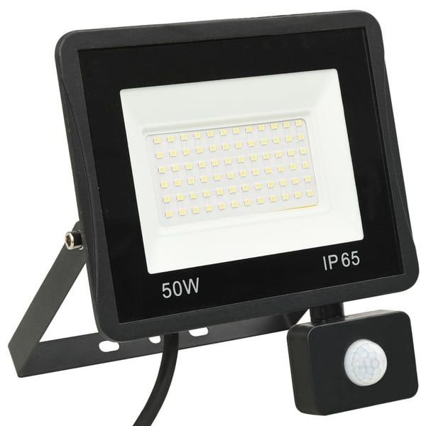 vidaXL LED-projektør med sensor 50 W kold hvid