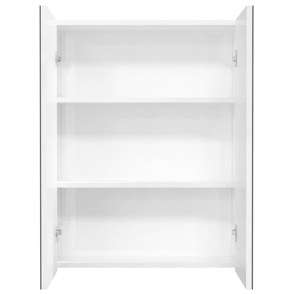 vidaXL Speilskap til bad 60x15x75 cm MDF skinnende hvit