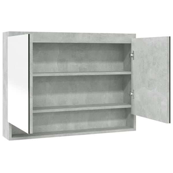 vidaXL Speilskap til bad 80x15x60 cm MDF betonggrå