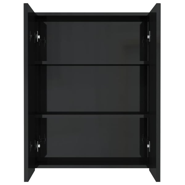 vidaXL Speilskap til bad 60x15x75 cm MDF skinnende svart
