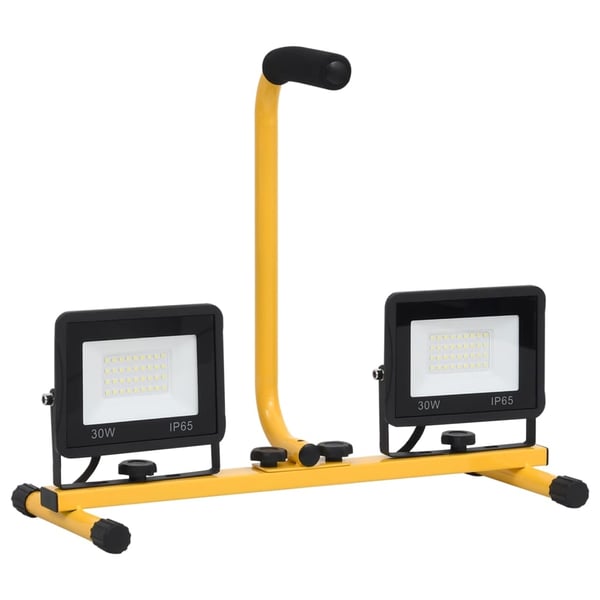 vidaXL LED-flomlys med håndtak 2x30 W varmhvit