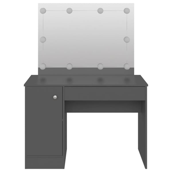 vidaXL makeupbord med LED-lys 110x55x145 cm MDF grå