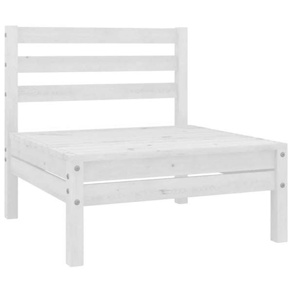 vidaXL Hagesofagruppe 13 deler hvit heltre furu