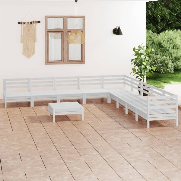 Hagesofagruppe Med Puter 11 Deler Hvit Heltre Furu main image 1