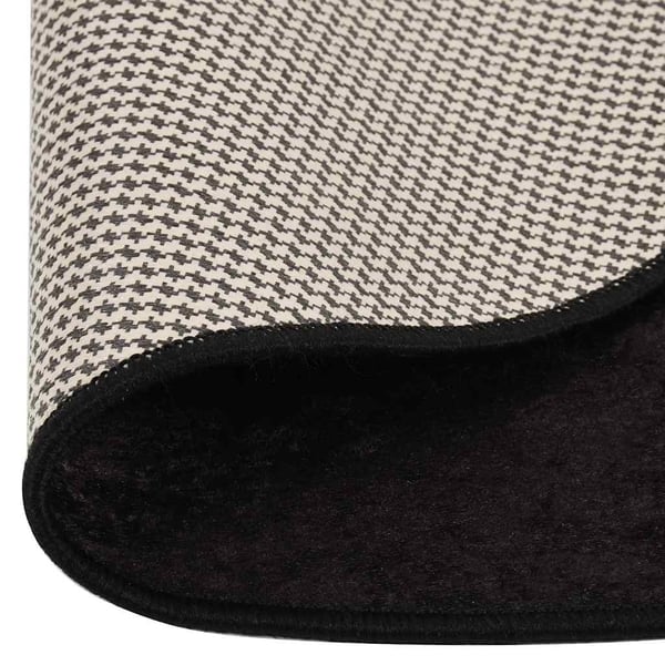 vidaXL Vaskbart teppe φ120 cm antrasitt sklisikker