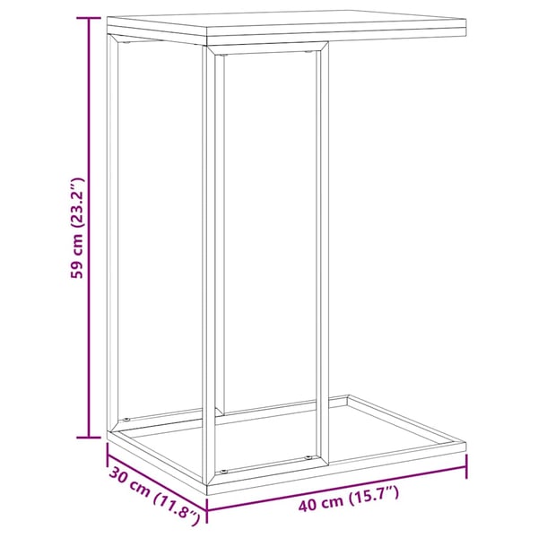 vidaXL Sidebord hvit 40x30x59 cm konstruert tre