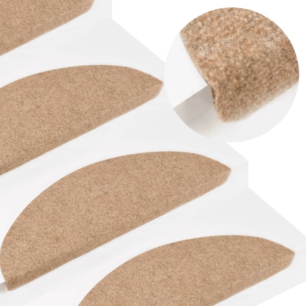 vidaXL Selvklebende trappematter 15 stk 56x17x3 cm beige