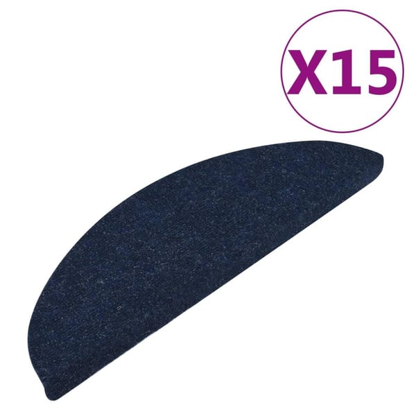 vidaXL Itsekiinnittyvät porrasmatot 15 kpl 56x17x3 cm sininen