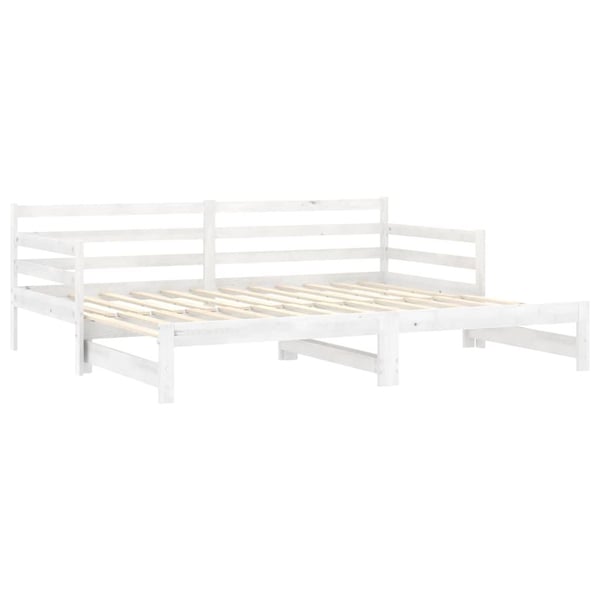 vidaXL Dagbädd utdragbar 2x(90x200) cm vit massiv furu