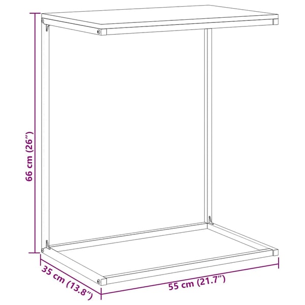 vidaXL sidebord 55x35x66 cm konstrueret træ sort