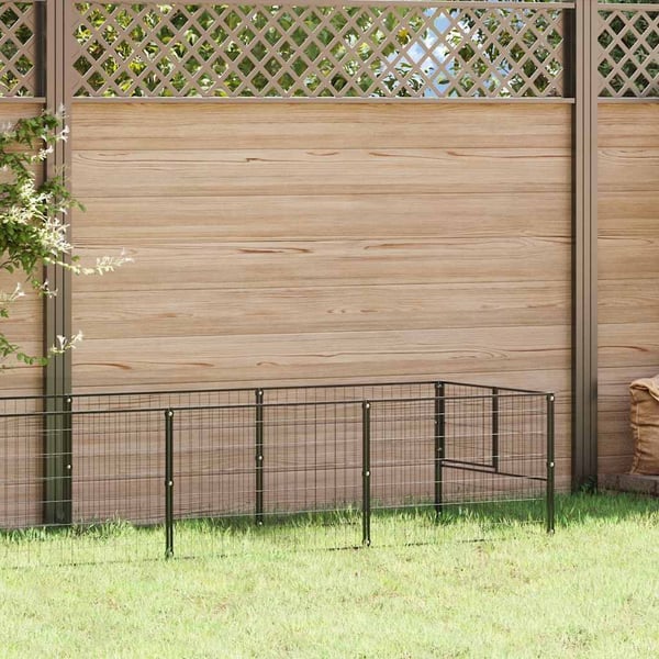 vidaXL Hundegård svart 9 m² stål