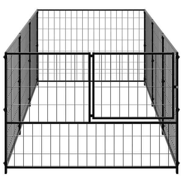 vidaXL hundeløbegård 3 m² stål sort
