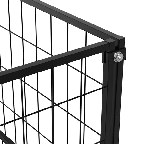 vidaXL Koiranhäkki musta 8 m² teräs