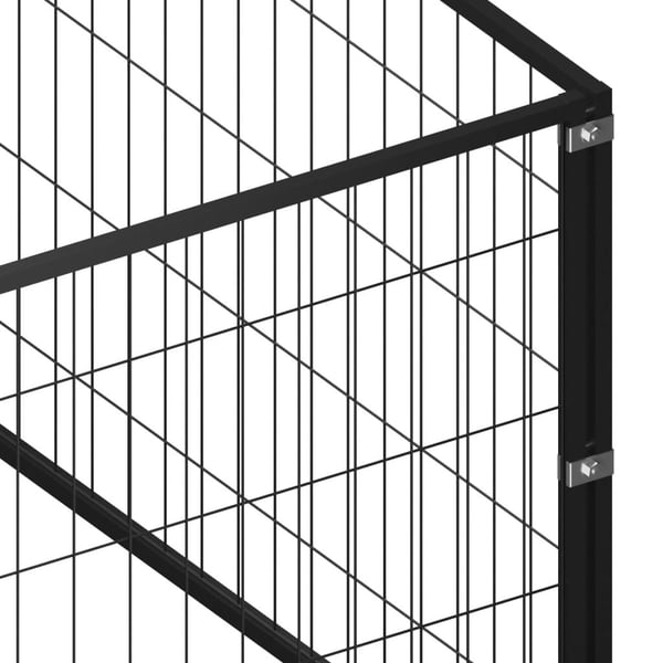 vidaXL Koiranhäkki musta 12 m² teräs