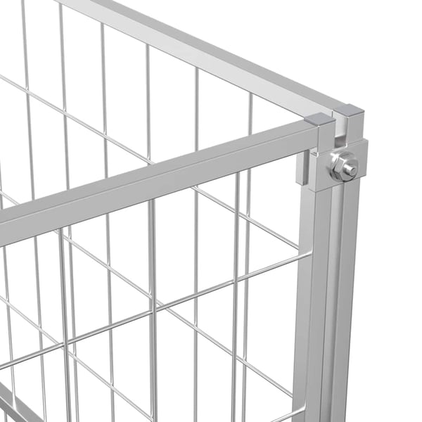 vidaXL Koiranhäkki hopea 7 m² teräs