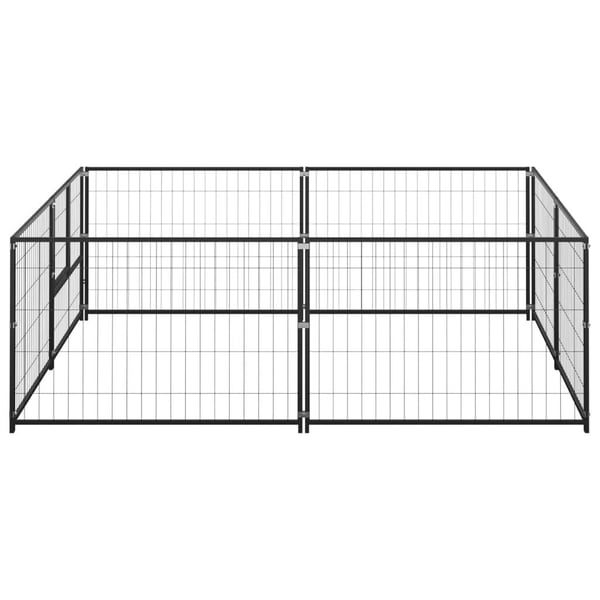 vidaXL Hundegård svart 4 m² stål