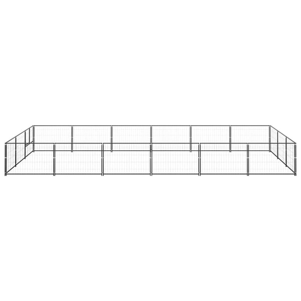 vidaXL Koiranhäkki musta 18 m² teräs