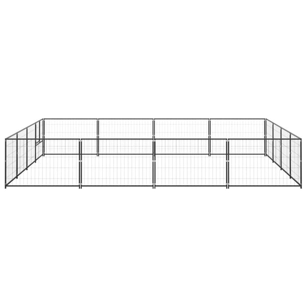 vidaXL Koiranhäkki musta 16 m² teräs