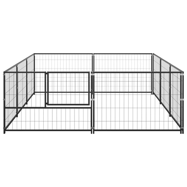 vidaXL Hundegård svart 6 m² stål