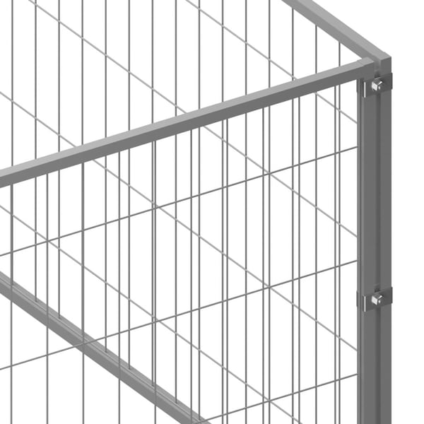 vidaXL Hundgård silver 24 m² stål